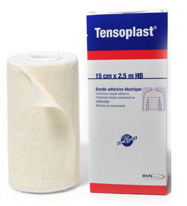 TENSOPLAST BANDE ADHÉSIVE ÉLASTIQUE 15CM x 2,5M