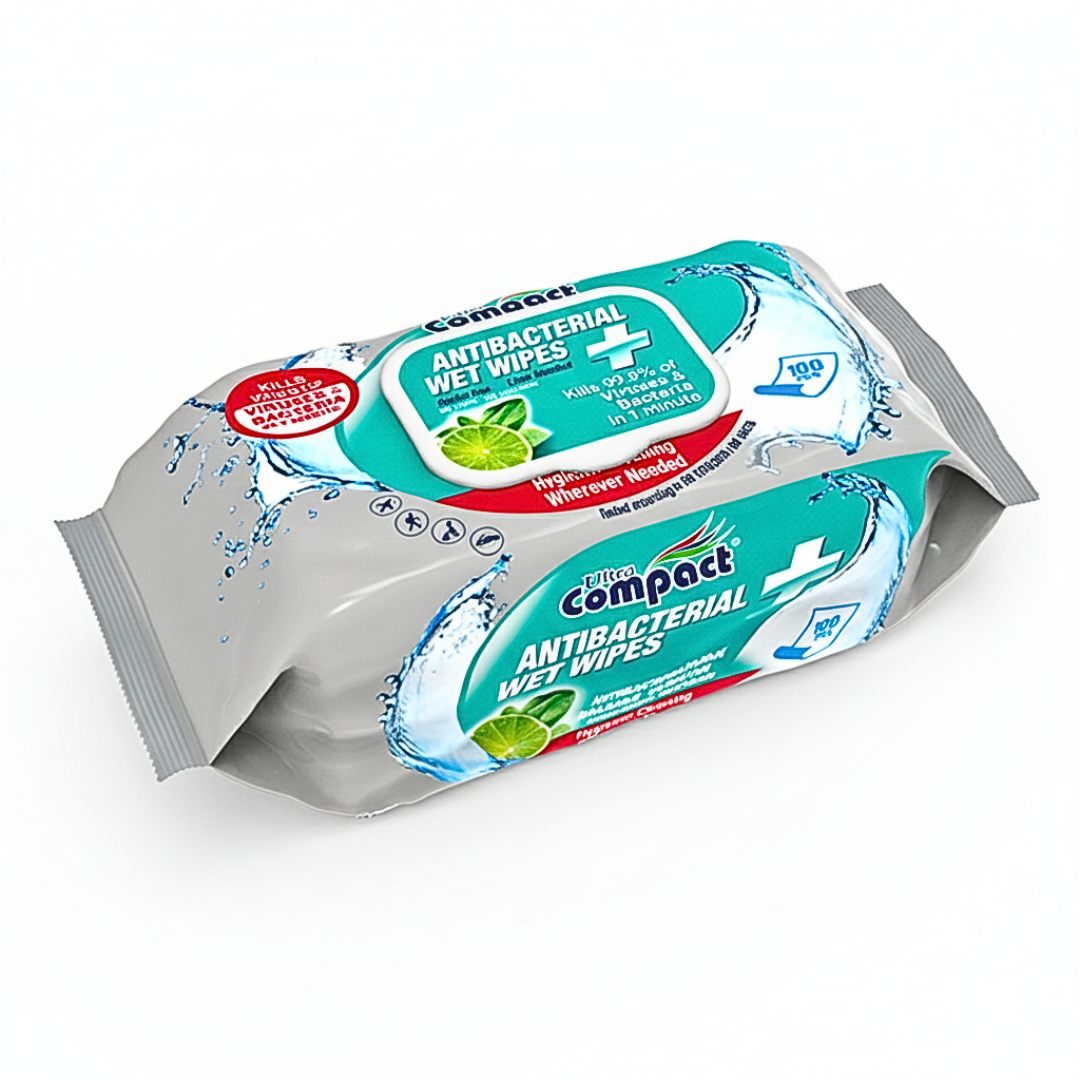 Ultra Compact Lingettes Antibacterial 100 Pieces