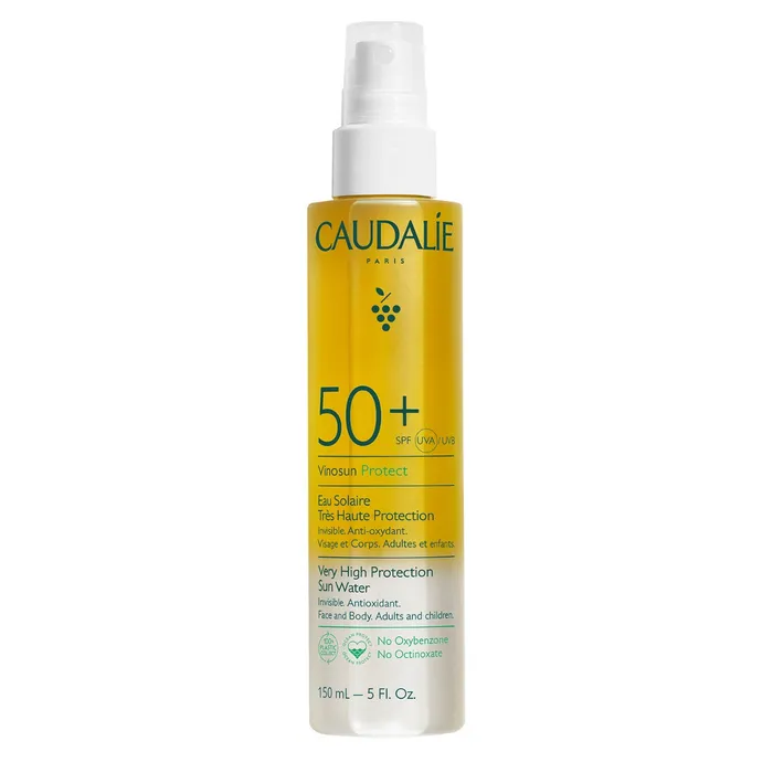 Caudalie VINOSUN PROTECT - Eau Solaire Très Haute Protection SPF50+ - Visage et Corps - Tous Types de Peaux, 150ml