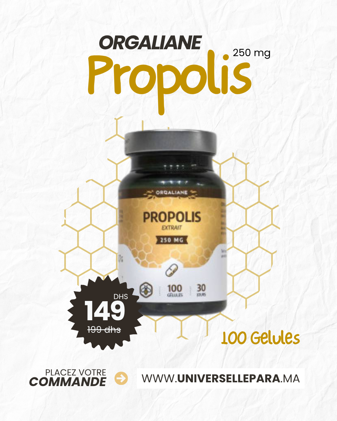 Propolis Orgaliane 250mg - 100 Gélules