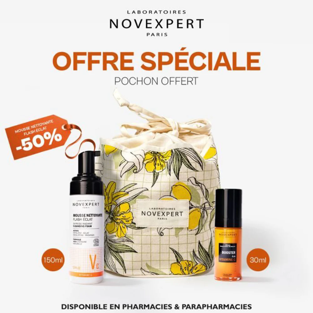 Novexpert Duo Booster Eclat Serum Booster Vitamine C+Mousse Flash Eclat -50%