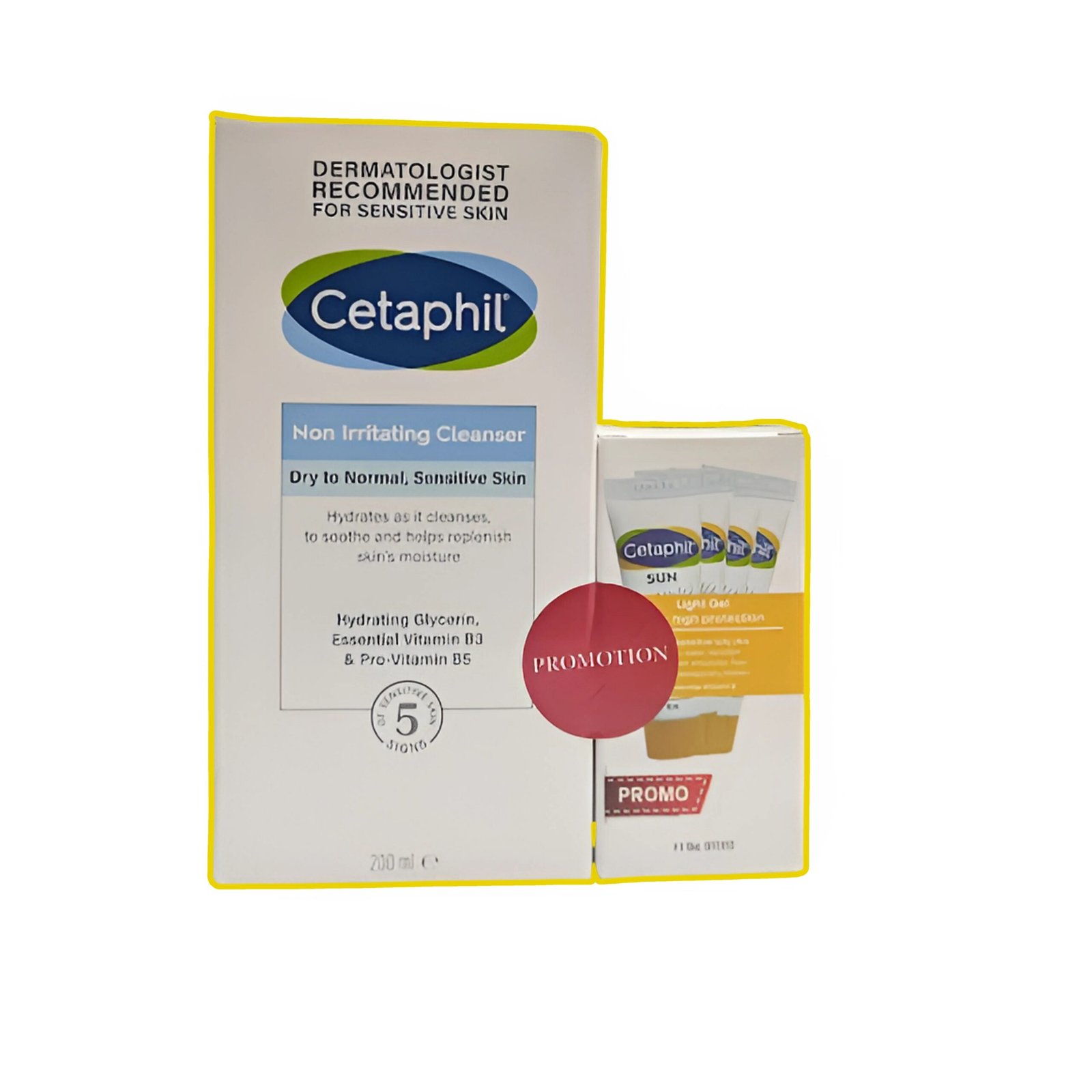 Cetaphil - Lotion Nettoyante - 200 ml + Cetaphil sun Echantillon pack