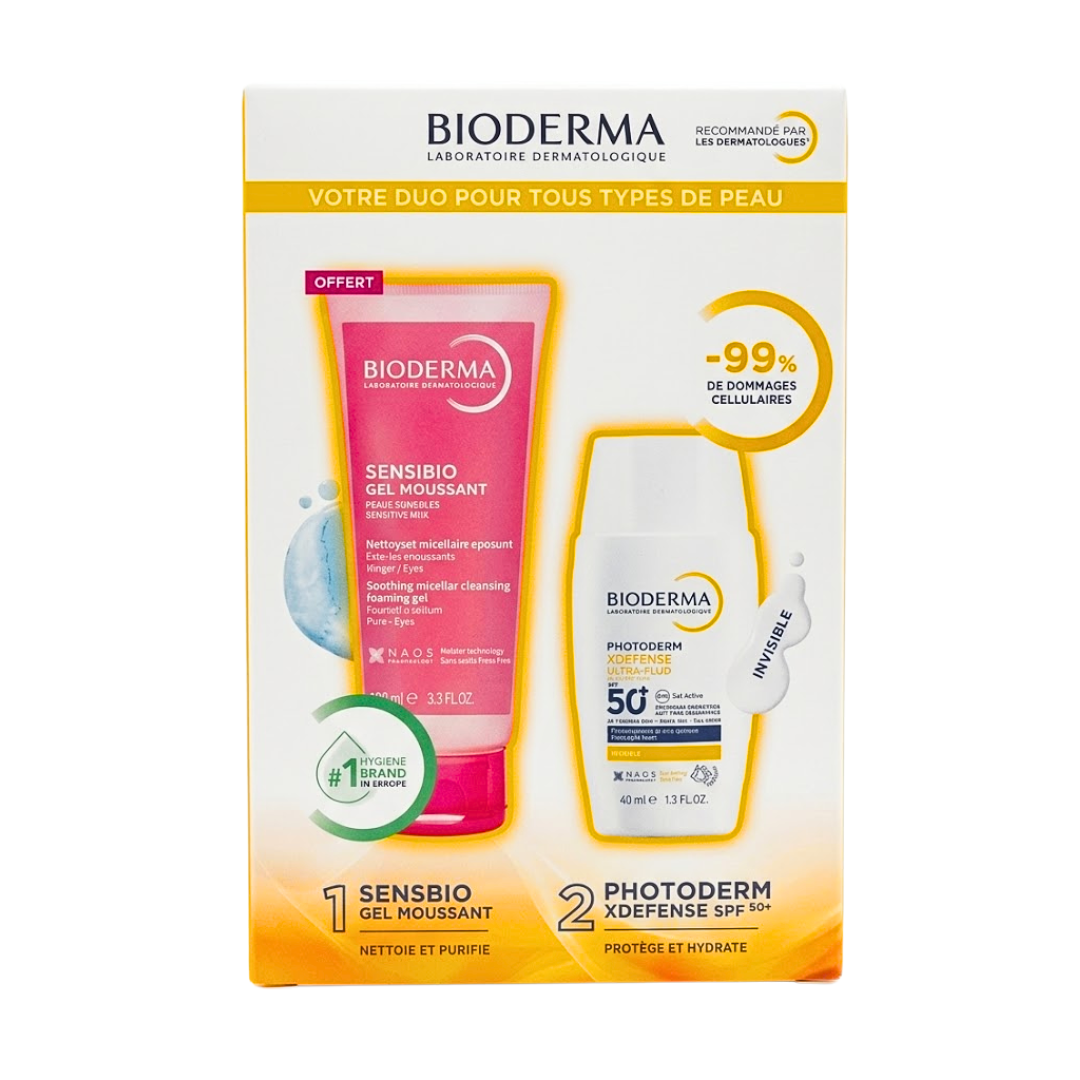 Bioderma Photoderm Xdefense Ultra Fluide Invisible+Sensibio Gel Mousant 100ml Pack