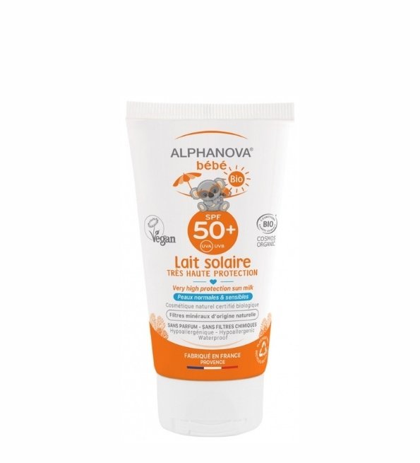 ALPHANOVA LAIT Solaire Bébé Certifiée Bio SPF 50+ Hypoallergénique 50G