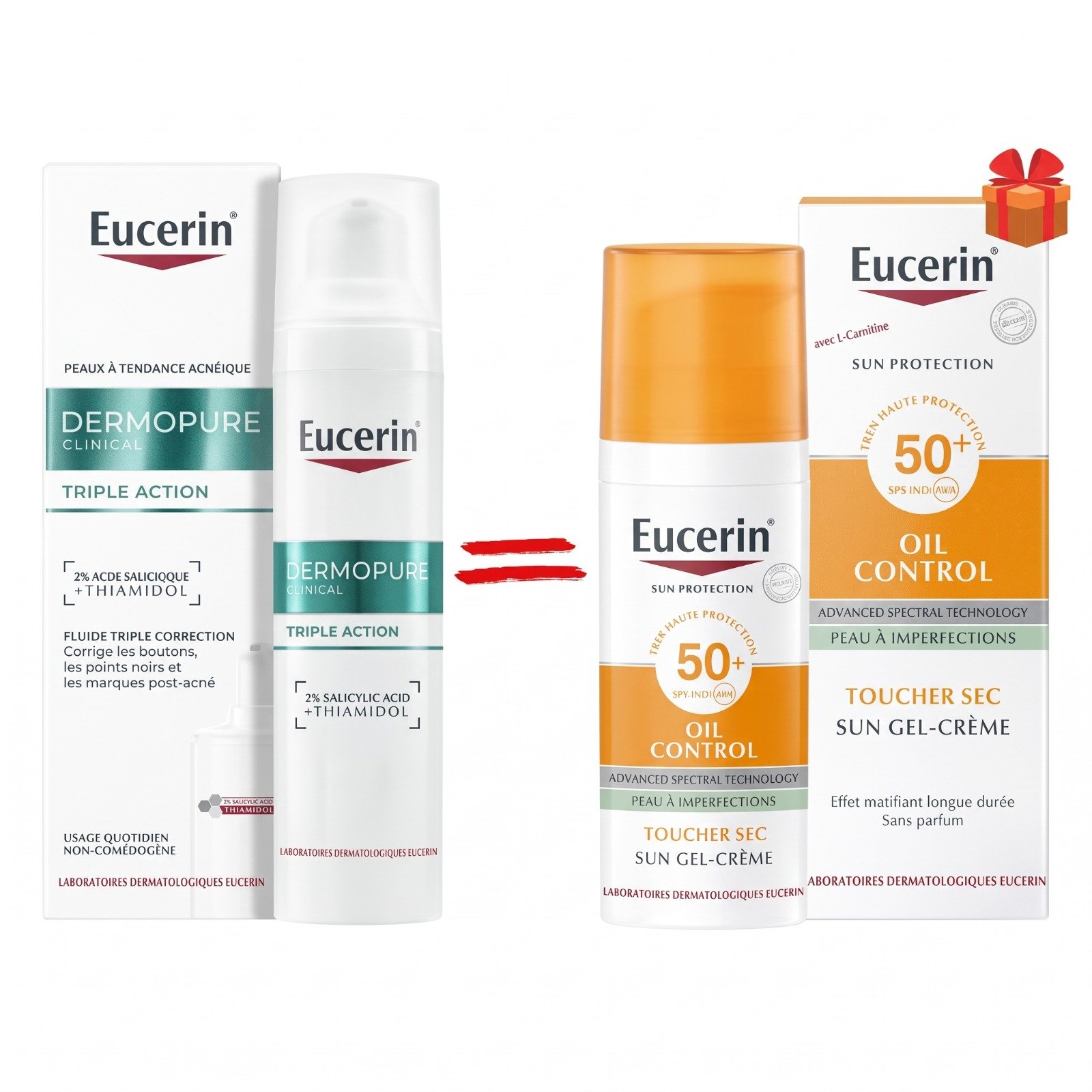 🎁 PACK EUCERIN ANTI-IMPERFECTIONS : Sérum Dermopure Triple Action acheté = Ecran Eucerin Oil Control SPF50+Offert